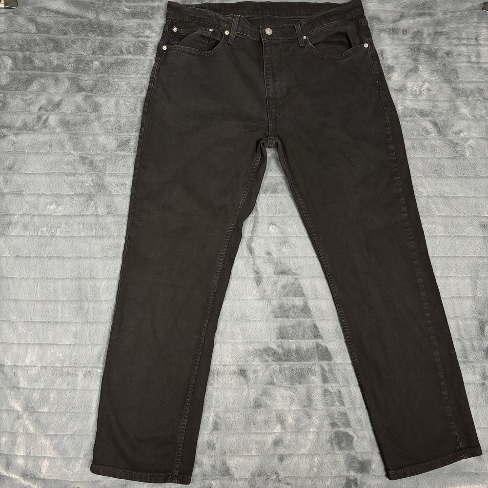 Levis 559 Relaxed Straight Jeans Mens 38x32 Black Denim WaterLess 00559-0237